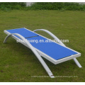 Outdoor beach furniture metal sun lounger blue fabric chaise lounge